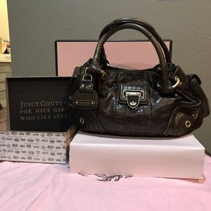 SOLD Juicy Couture vintage leather satchel cowhide USED